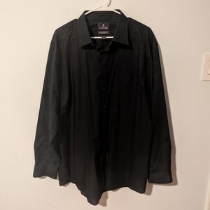 Stafford Black Easy Care Broadcloth Dress Shirt Regular Fit Neck 18 36-37